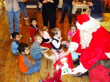 Santa and Kids at Christmas Party 09